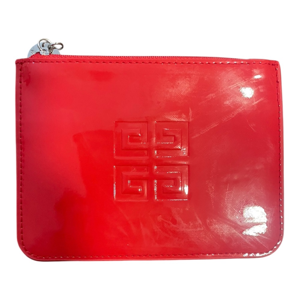 Givenchy Glossy Red Embossed Coin Purse Pouch